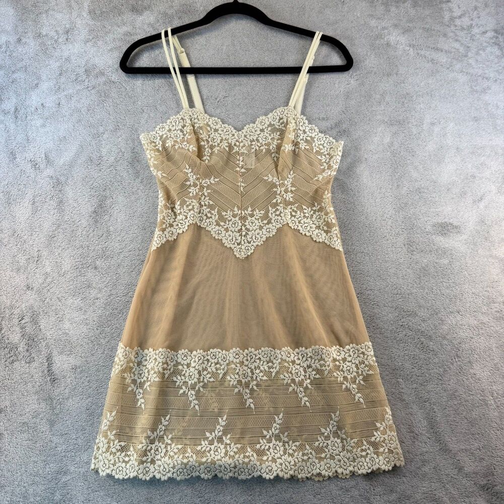 Wacoal Embrace Lace Chemise 814191 Size S Sand Ivory Sheer Lace Lingerie